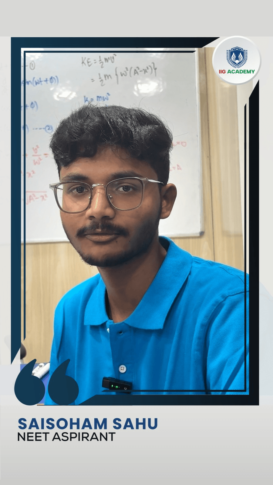 Saisoham Sahu - NEET Aspirant